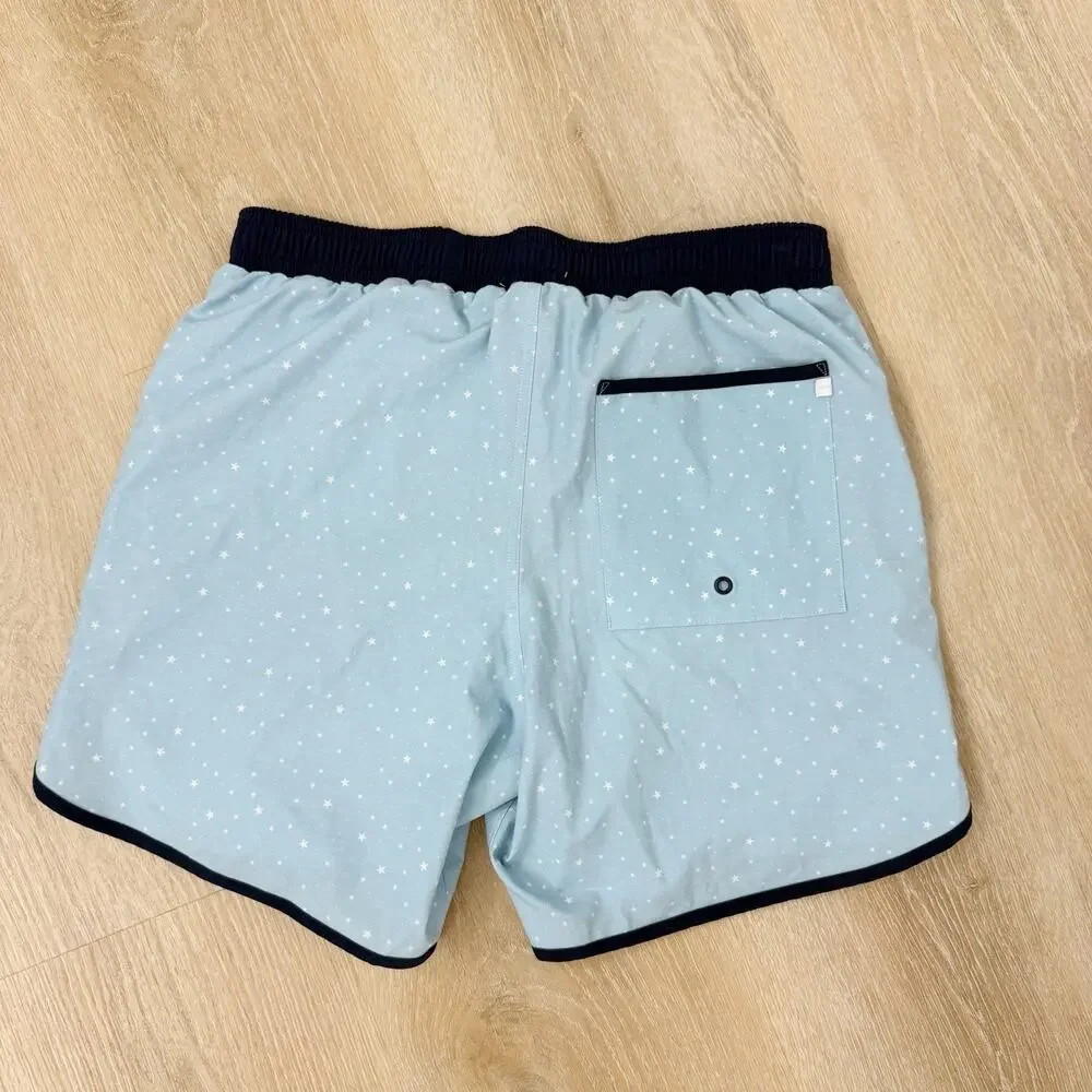 Men’s Minnow Swim Trunks Board Shorts Blue Stars Size M